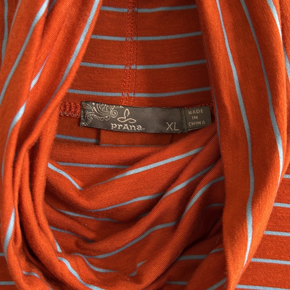 Prana Eco-friendly Dark Orange Cowl Neck Long Sleeve with Pockets, REI